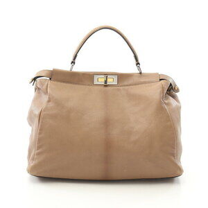 Fendi Peekaboo Handbag Exotic Leather Brown